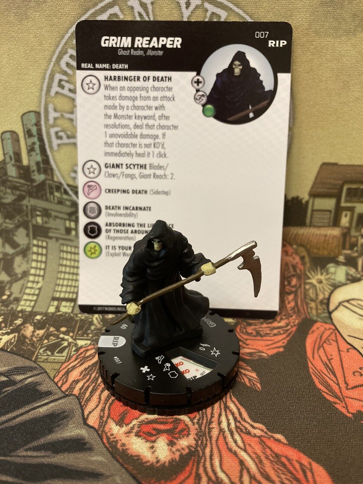 Heroclix Undead Grim Reaper 007 Common Figure W/card