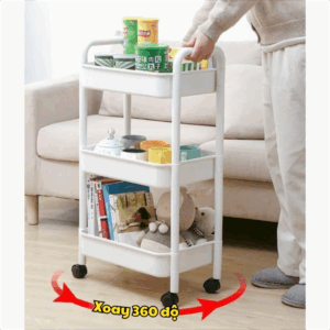 Kệ Đựng Đồ Đa Năng Kệ 3 Tầng 4 Tầng Có Bánh Xe Đẩy Chuyên Dụng Chất Liệu Nhựa Cao Cấp - Hình ảnh 3