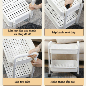 Kệ Đựng Đồ Đa Năng Kệ 3 Tầng 4 Tầng Có Bánh Xe Đẩy Chuyên Dụng Chất Liệu Nhựa Cao Cấp - Hình ảnh 2