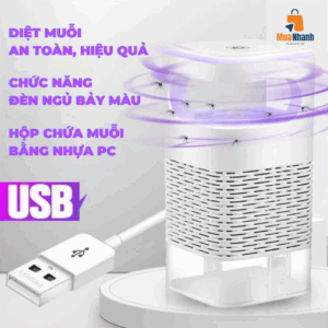 Đèn bắt muỗi thông minh diệt côn trùng công nghệ diệt khuẩn kép máy bắt muỗi sử dụng ánh sáng xanh UV kiêm đèn ngủ - Hình ảnh 3