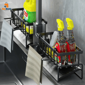 Kệ để đồ rửa chén có khay thoát nước tự động Giá để đồ rửa bát chất liệu thép không gỉ - Hình ảnh 5